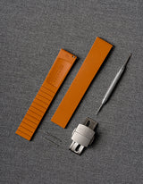 Orange FKM rubber watch strap