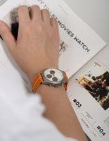 Orange solar chronograph watches for men