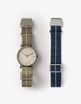 MUS-01 KHAKI P 34MM + NAVY PARACHUTE STRAP SET