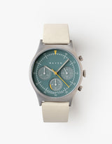 Offwhite solar chronograph leather strap watches