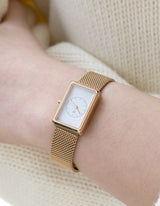Gold square watches for women
