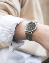 Khaki minimalist womens watch
