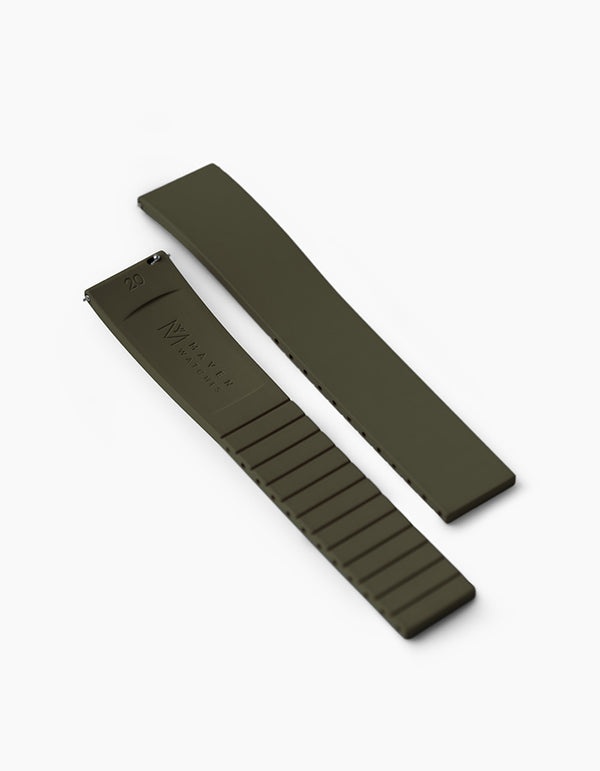 Olive FKM rubber watch dtrap