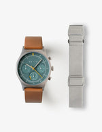 MUS SOLAR C-02 BROWN 40MM + GRAY PARACHUTE STRAP SET