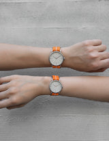 MUS-01 KHAKI P 34MM + ORANGE PARACHUTE STRAP SET