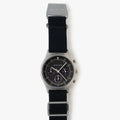 Black solar chronograph watches for men