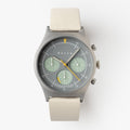 Offwhite solar chronograph leather strap watches