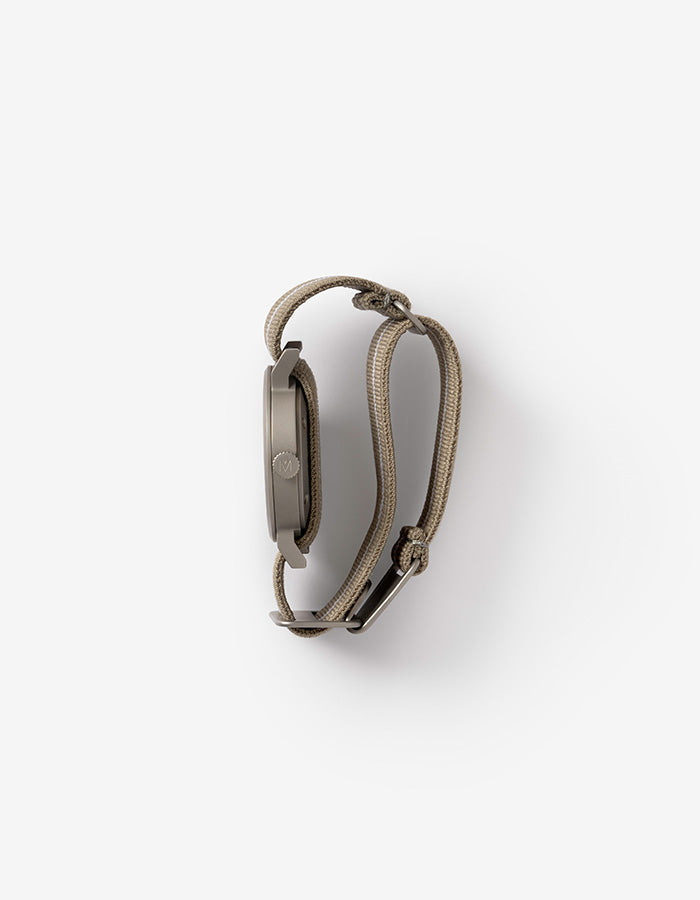 MUS-01 KHAKI P 34MM + ORANGE PARACHUTE STRAP SET