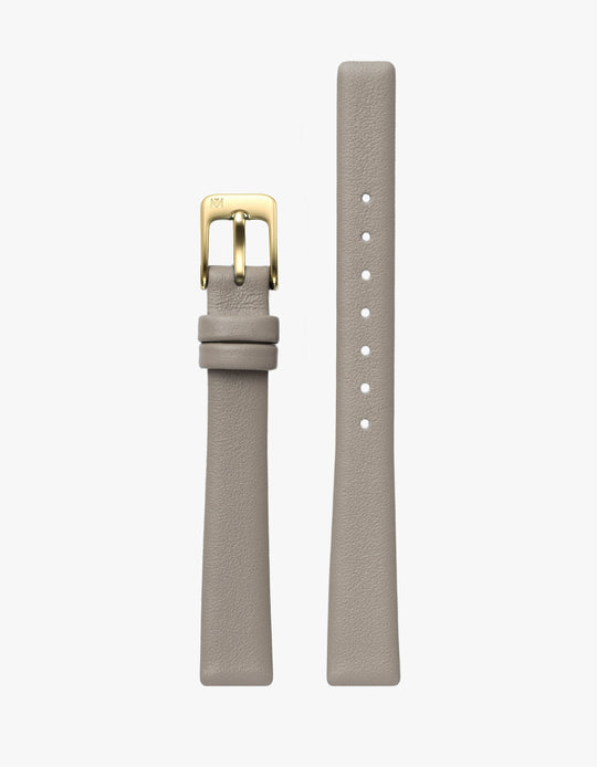 12MM TAUPE LEATHER STRAP (GOLD)