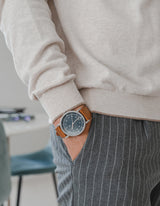 mens brown leather watches