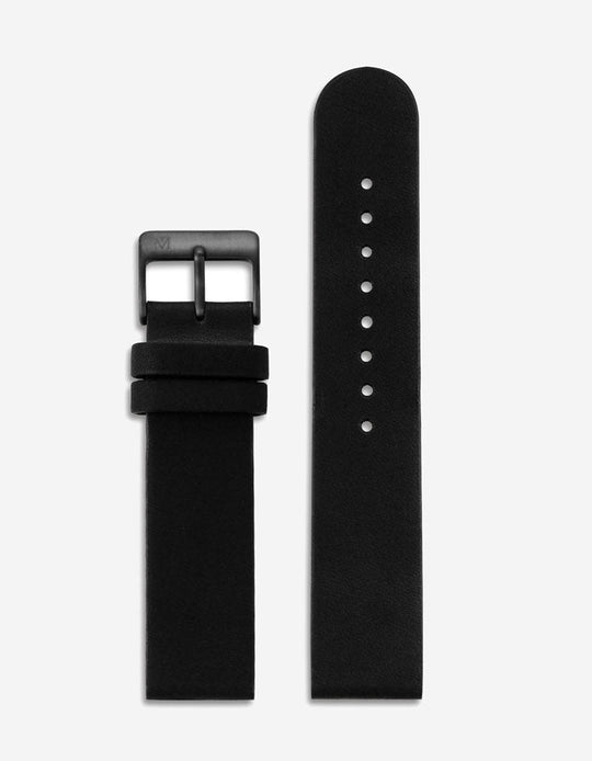 16mm Black Leather Strap (Black)