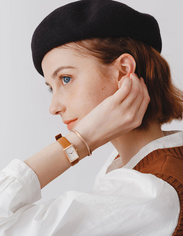 Brown square watches for women